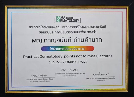 เกียรติบัตรหมอนิก 1